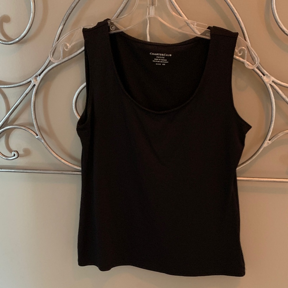 Charter Club Women's Classic Black Tank Top Petite Small - like new